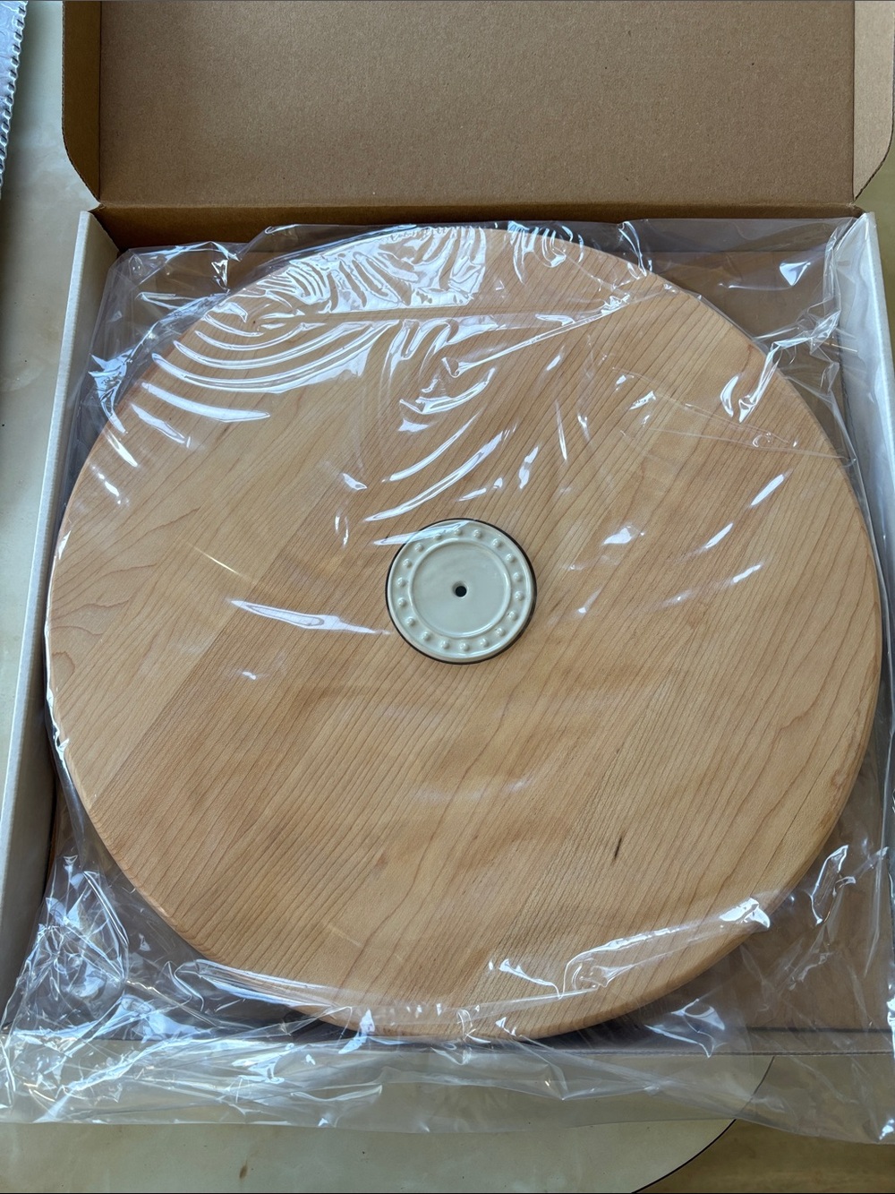 Nora Fleming large lazy Susan in solid maple wood. Brand New !!!